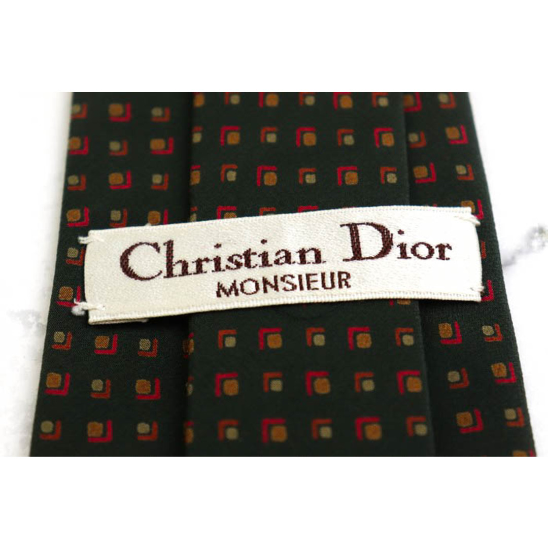 Christian Dior(クリスチャンディオール)のクリスチャンディオール ブランド ネクタイ 小紋柄 ドット柄 ワンポイントロゴ メンズ ブラック Christian Dior メンズのファッション小物(ネクタイ)の商品写真