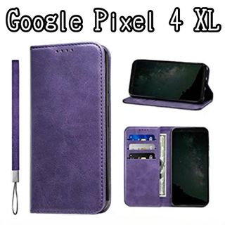 Google Pixel 4 XL 手帳型ケース パープル ストラップ付き 紫(Androidケース)