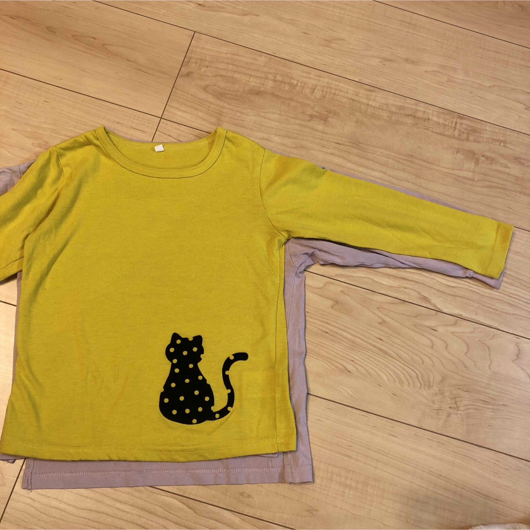 ロンティー　サイズ110cm 120cm 猫　シンプル キッズ/ベビー/マタニティのキッズ服女の子用(90cm~)(Tシャツ/カットソー)の商品写真