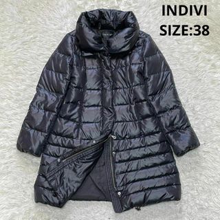 INDIVI フード付き ロングダウンコート 42サイズ 大きいサイズ XL