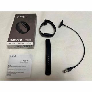 fitbit inspire2 Black フィットネストラッカー 活動量計(腕時計(デジタル))