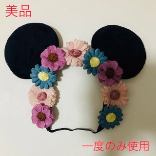 ディズニー(Disney)の【美品】ミニーマウス カチューシャ フラワー(カチューシャ)