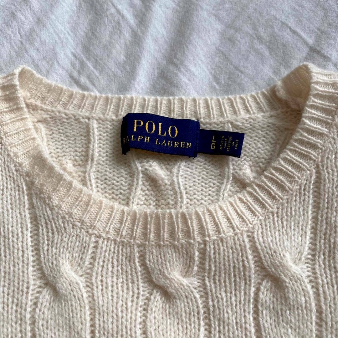 POLO RALPH LAUREN(ポロラルフローレン)のPOLO RALPH LAUREN ケーブル ウールカシミヤクルーネックセーター レディースのトップス(ニット/セーター)の商品写真