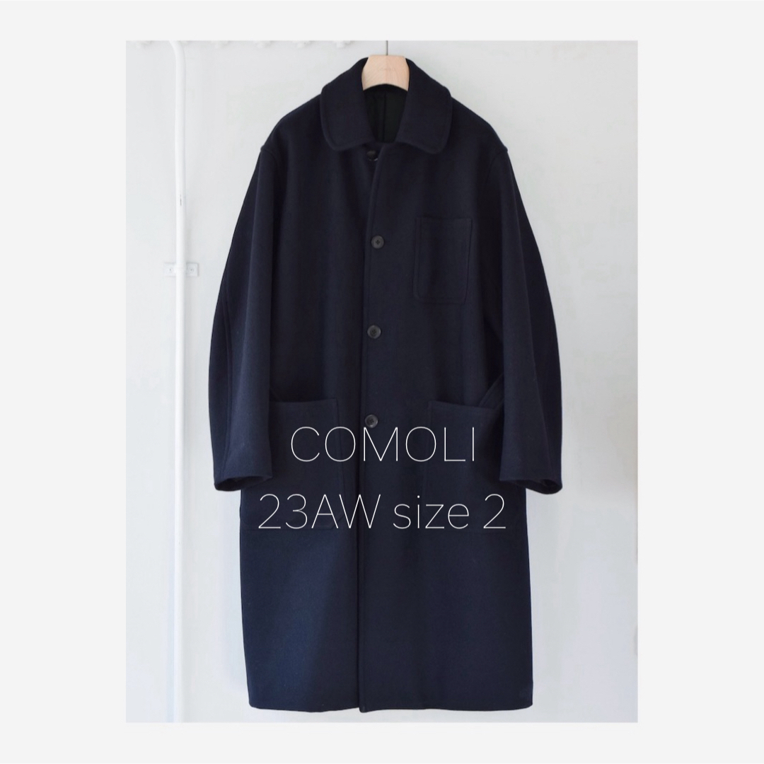 COMOLI(コモリ)のコモリ　ウールカシミヤ ミリタリーコート 23AW size2 メンズのジャケット/アウター(ステンカラーコート)の商品写真