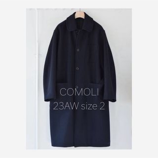 コモリ(COMOLI)のコモリ　ウールカシミヤ ミリタリーコート 23AW size2(ステンカラーコート)