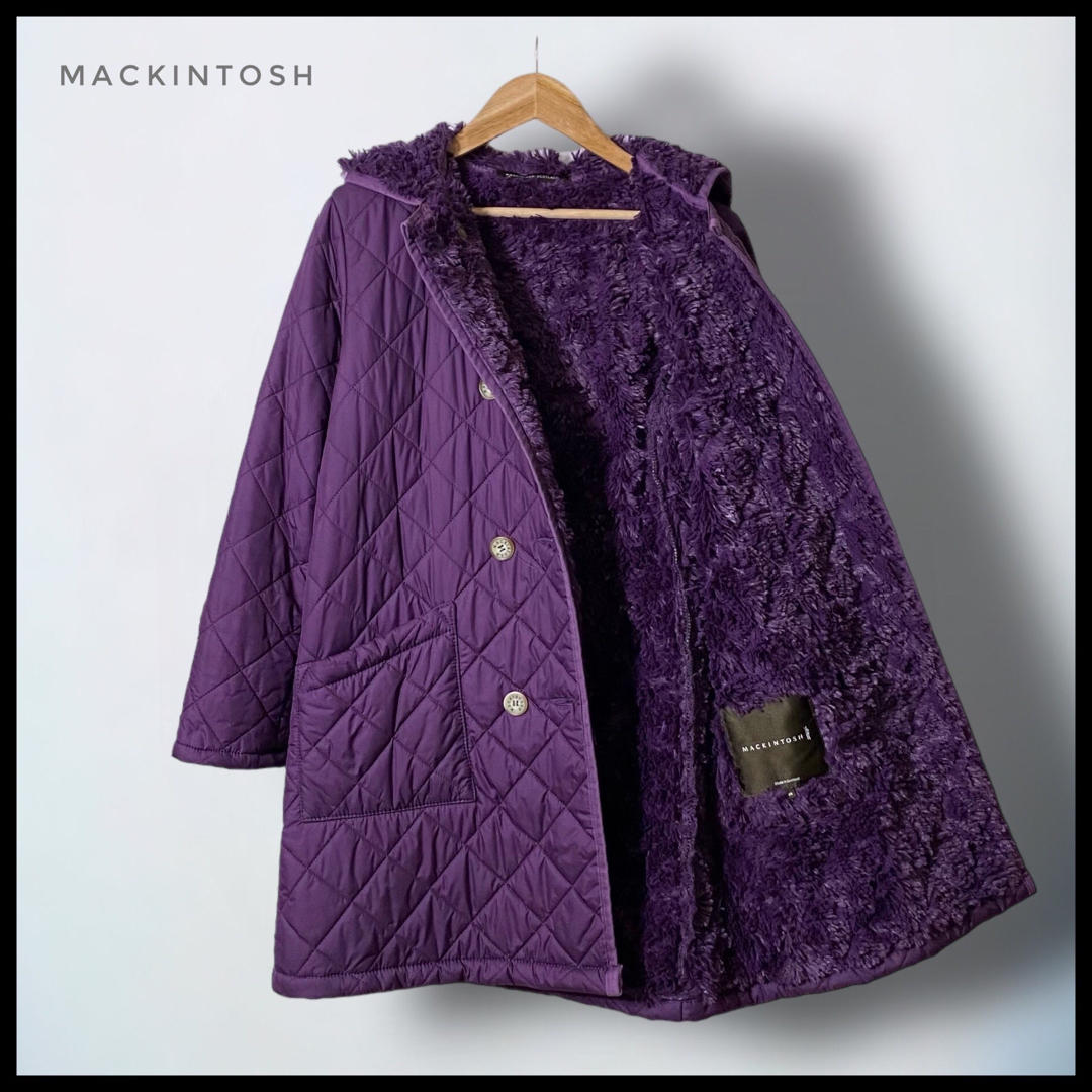 【良品】MACKINTOSH  裏ボア  ウール　キルティングコート  ロゴ