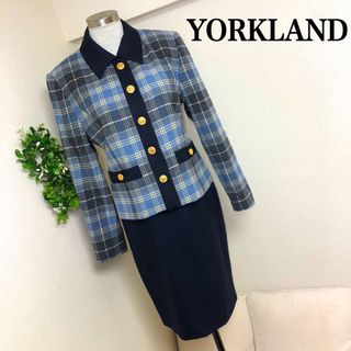 ヨークランド(Yorkland)のYorklandヨークランドの正統派チェック金ボタンのスーツ9号(スーツ)