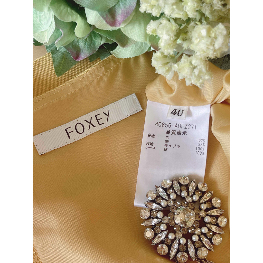 極美品！FOXEY14万円シルクウールワンピース　40 Rene  フォクシー