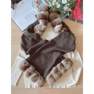 極美品!FOXEYチンチラカシミアブーティストールRene foxeyフォクシー-