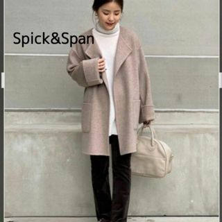 スピックアンドスパン(Spick & Span)のSpick&Span　ノーカラーリバーコート 　ベージュ　サイズ38(ロングコート)