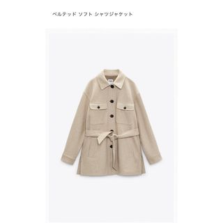 ザラ(ZARA)のZARA ベルテッドソフトシャツジャケット　S(その他)