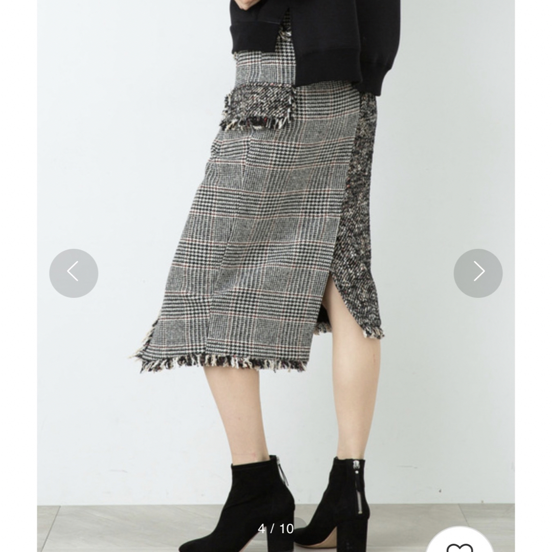 日本製　定価25,300円　AULA アウラ　チェック　ツイードスカート