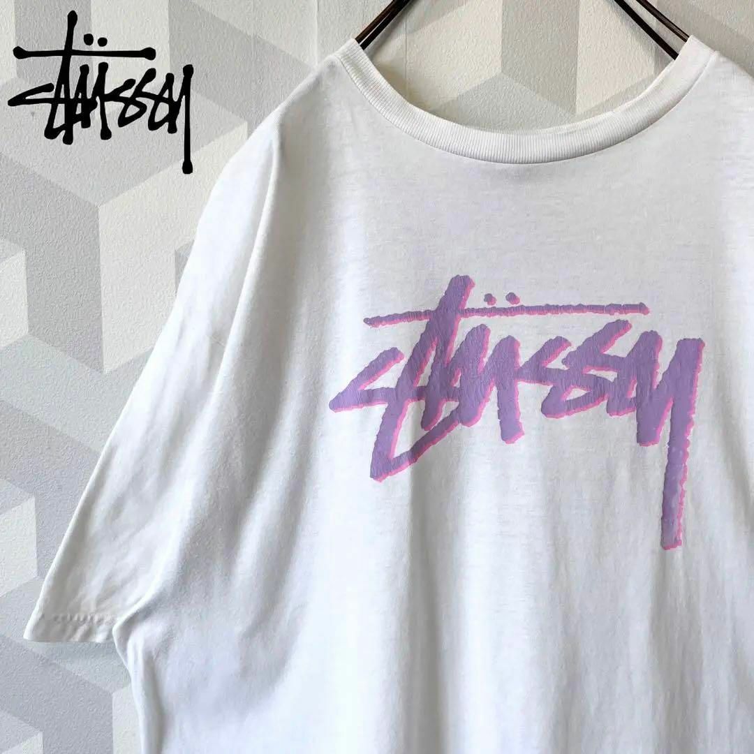 STUSSY - 【ステューシー】サイズL メキシコ製 ストックロゴ Tシャツ