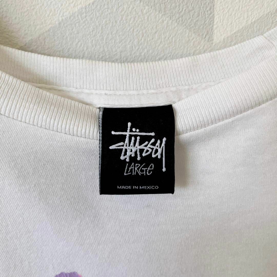 STUSSY(ステューシー)の【ステューシー】サイズL メキシコ製 ストックロゴ Tシャツ 白 stussy メンズのトップス(Tシャツ/カットソー(半袖/袖なし))の商品写真