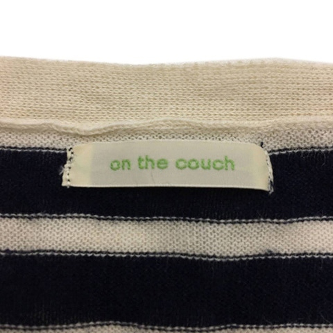 on the couch(オンザカウチ)のオンザカウチ カーディガン ニット Vネック ボーダー 長袖 M 紺 白 レディースのトップス(カーディガン)の商品写真