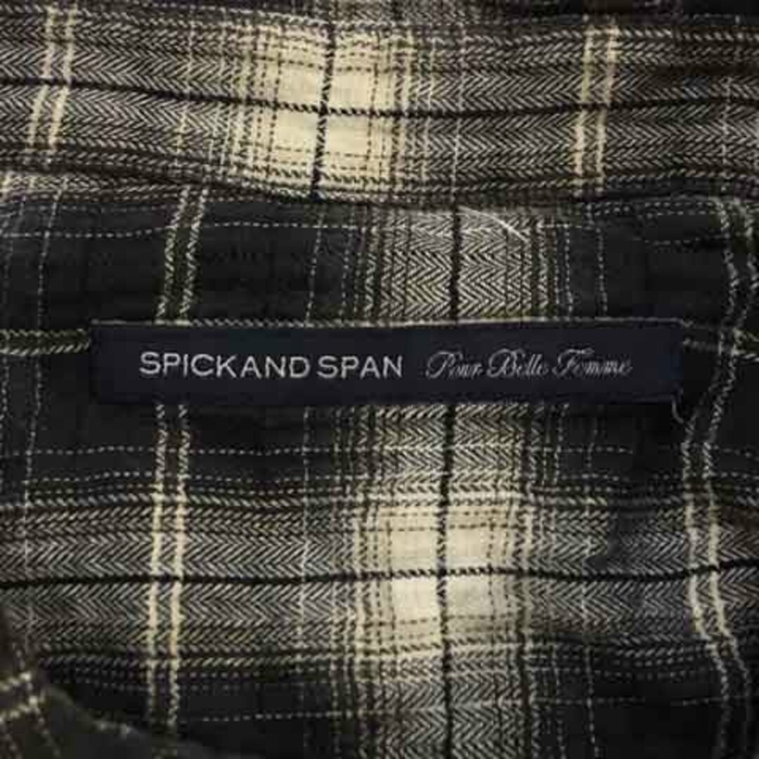 Spick & Span(スピックアンドスパン)のスピック&スパン ネルシャツ カジュアル チェック 長袖 グレー 白 レディースのトップス(シャツ/ブラウス(長袖/七分))の商品写真