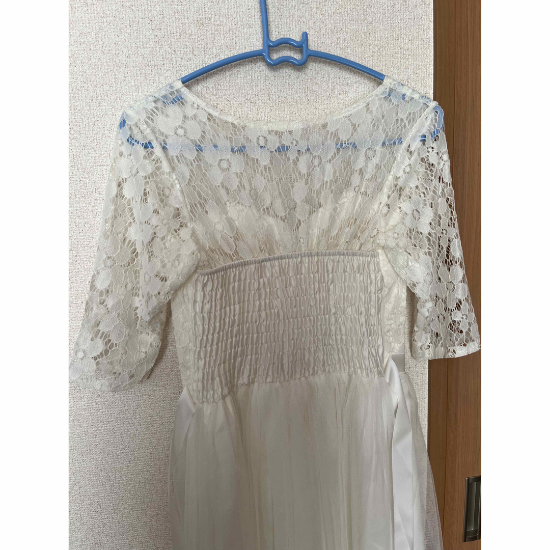 白ドレス/ワンピース レディースのフォーマル/ドレス(ロングドレス)の商品写真