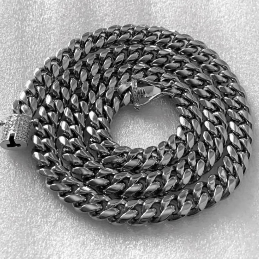 喜平ネックレス キュービックジルコニア ダブルロック 喜平 50cm8mmの