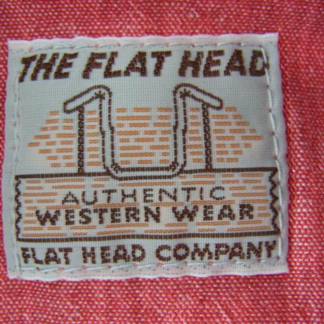 THE FLAT HEAD(フラットヘッド)のTHE FLAT HEAD ザフラットヘッド 長袖シャツ シャンブレー ウエスタン シャツ レッド系 34【中古】 メンズのトップス(シャツ)の商品写真