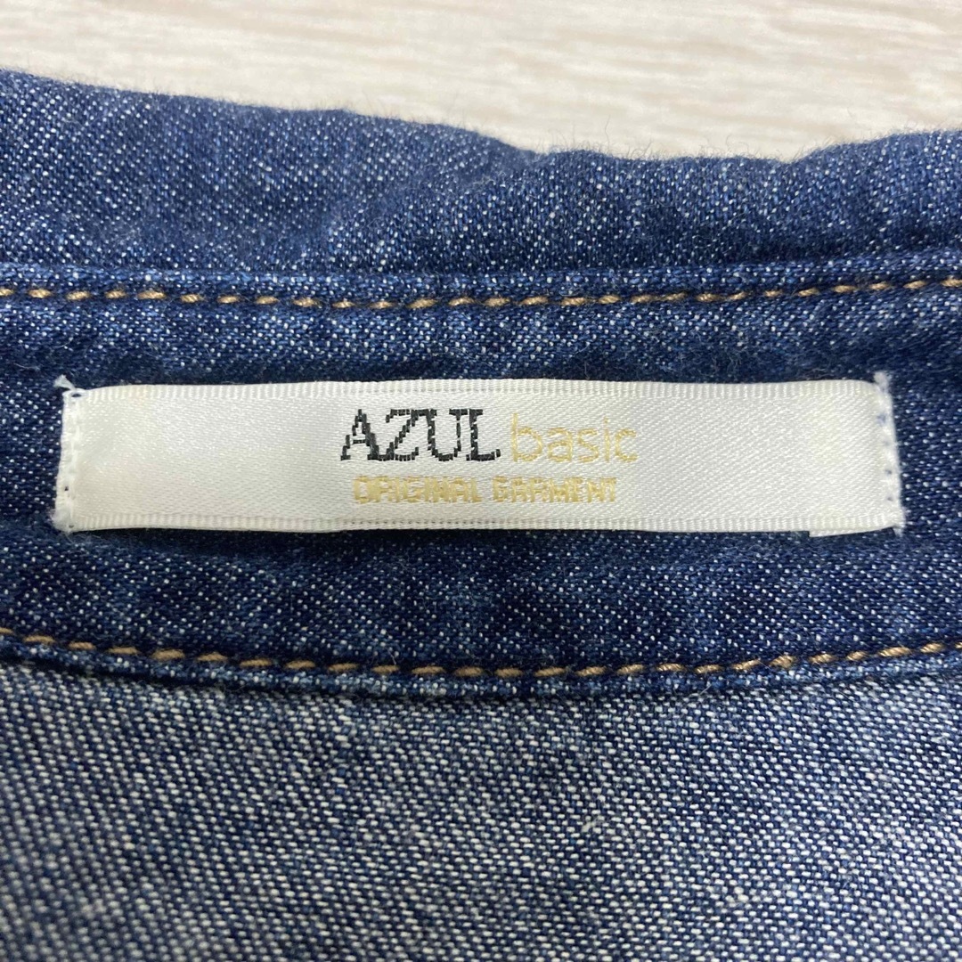 AZUL by moussy(アズールバイマウジー)の【極美品】高見え 素材 アズール デニム ジャケット シャツ レディースのジャケット/アウター(Gジャン/デニムジャケット)の商品写真