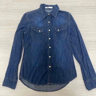 アズールバイマウジー(AZUL by moussy)の【極美品】高見え 素材 アズール デニム ジャケット シャツ(Gジャン/デニムジャケット)