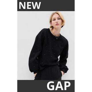 ギャップ(GAP)の1714 新品　GAP ヴィンテージ　ラインストーン　スウェット　ブラック　XL(トレーナー/スウェット)