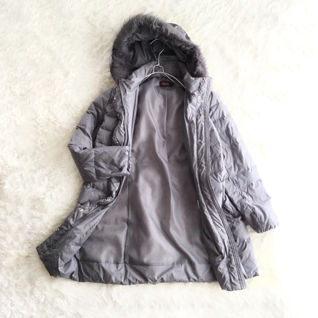 @【9】DECOY デコイ ダウン ロング コート グレー レディースのジャケット/アウター(ロングコート)の商品写真