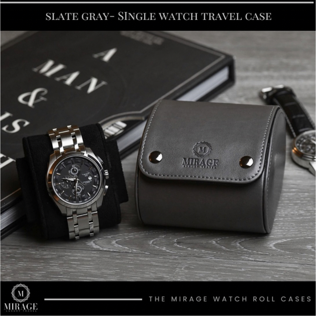 腕時計ケース メンズ レザーケース コレクション スレートグレー 6本収納男性用プレゼント