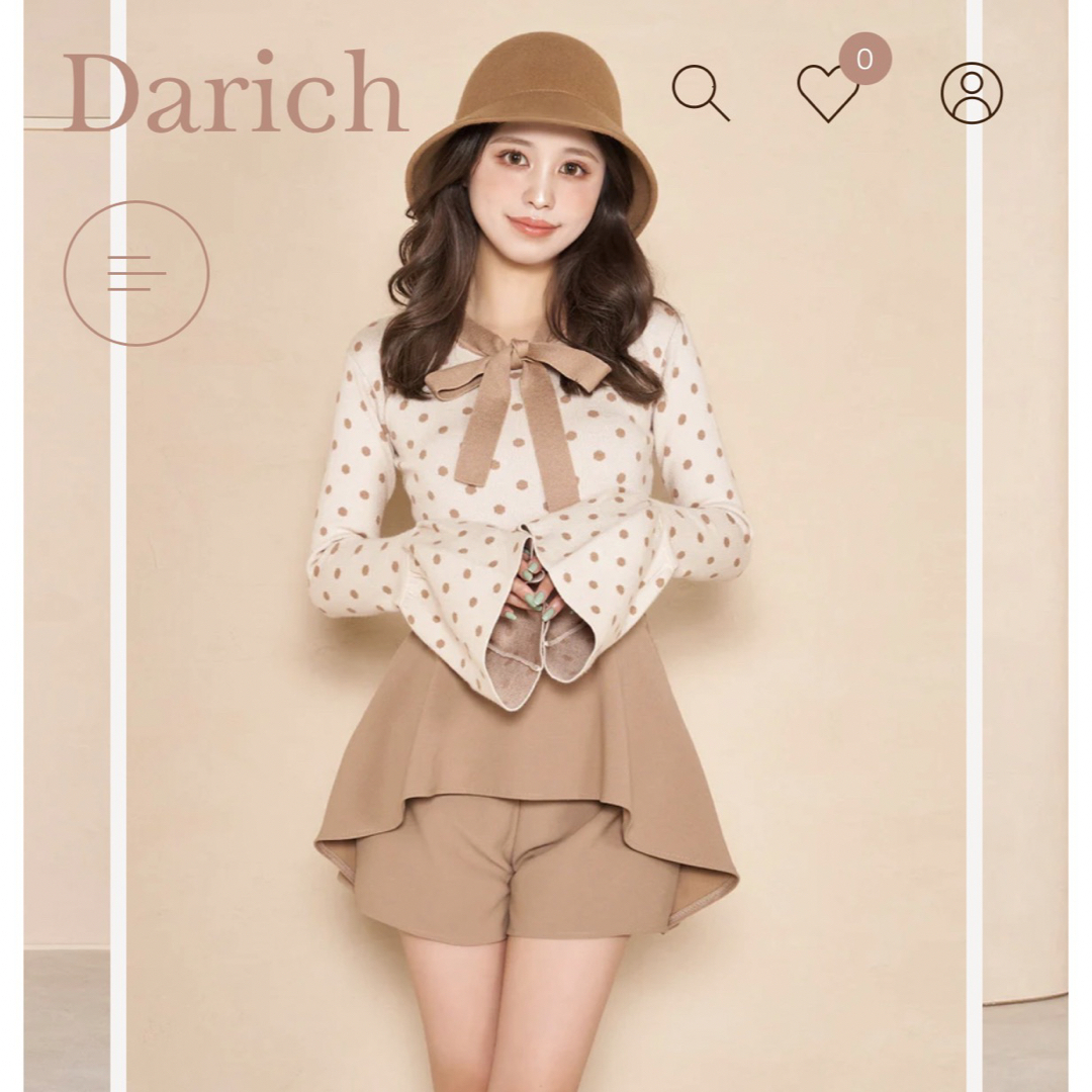 Darich(ダーリッチ)のdarich ドットボウタイニットトップス レディースのトップス(ニット/セーター)の商品写真