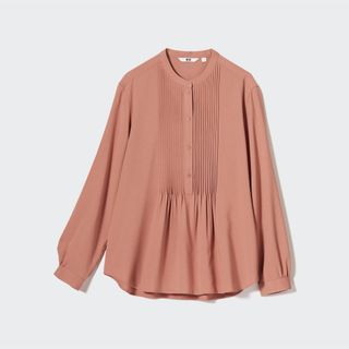 ユニクロ(UNIQLO)のsale!新品タグ付☆UNIQLOユニクロ☆レーヨンピンタックブラウスXXL(シャツ/ブラウス(長袖/七分))