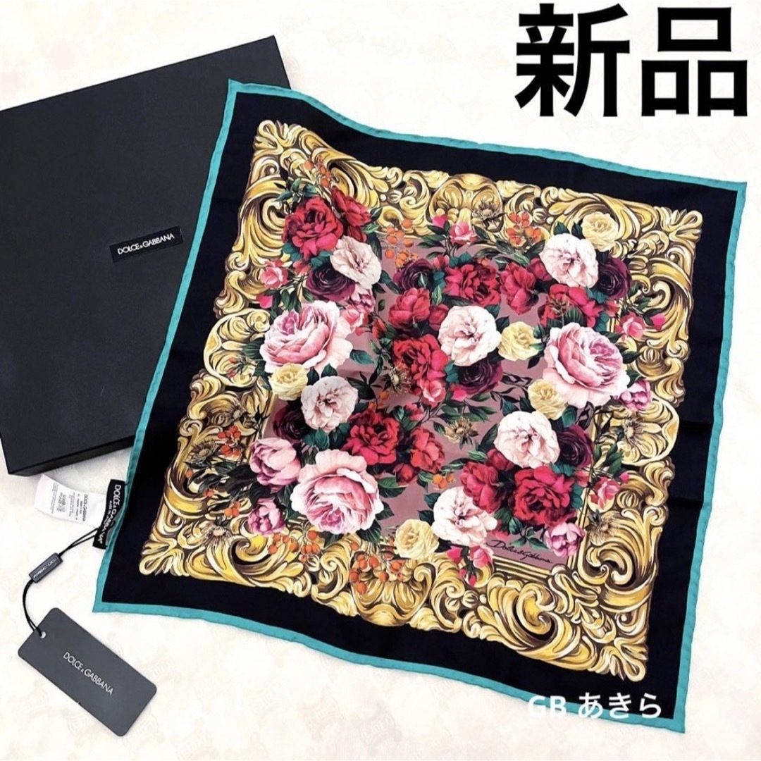 新品タグ付き】dolce&gabbana バロックローズ シルクスカーフ正規品 新品タグ付き】dolce&gabbana バロックローズ シルクスカーフ正規品