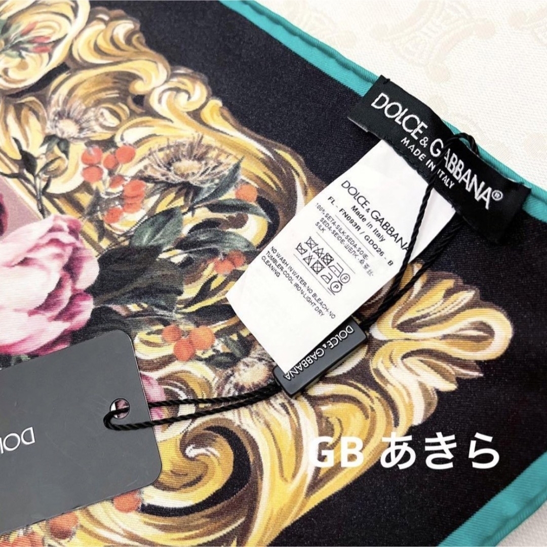 新品タグ付き】dolce&gabbana バロックローズ シルクスカーフ正規品 新品タグ付き】dolce&gabbana バロックローズ シルクスカーフ正規品