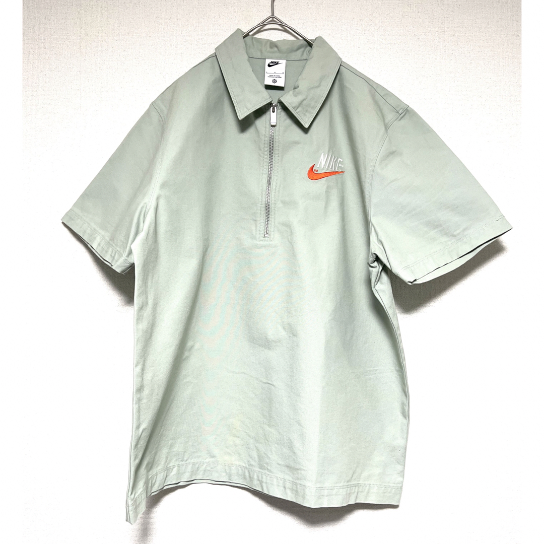 NIKE(ナイキ)のNIKE ナイキ ハーフジップ 半袖 シャツ ミントグリーン ワークシャツ メンズのトップス(シャツ)の商品写真