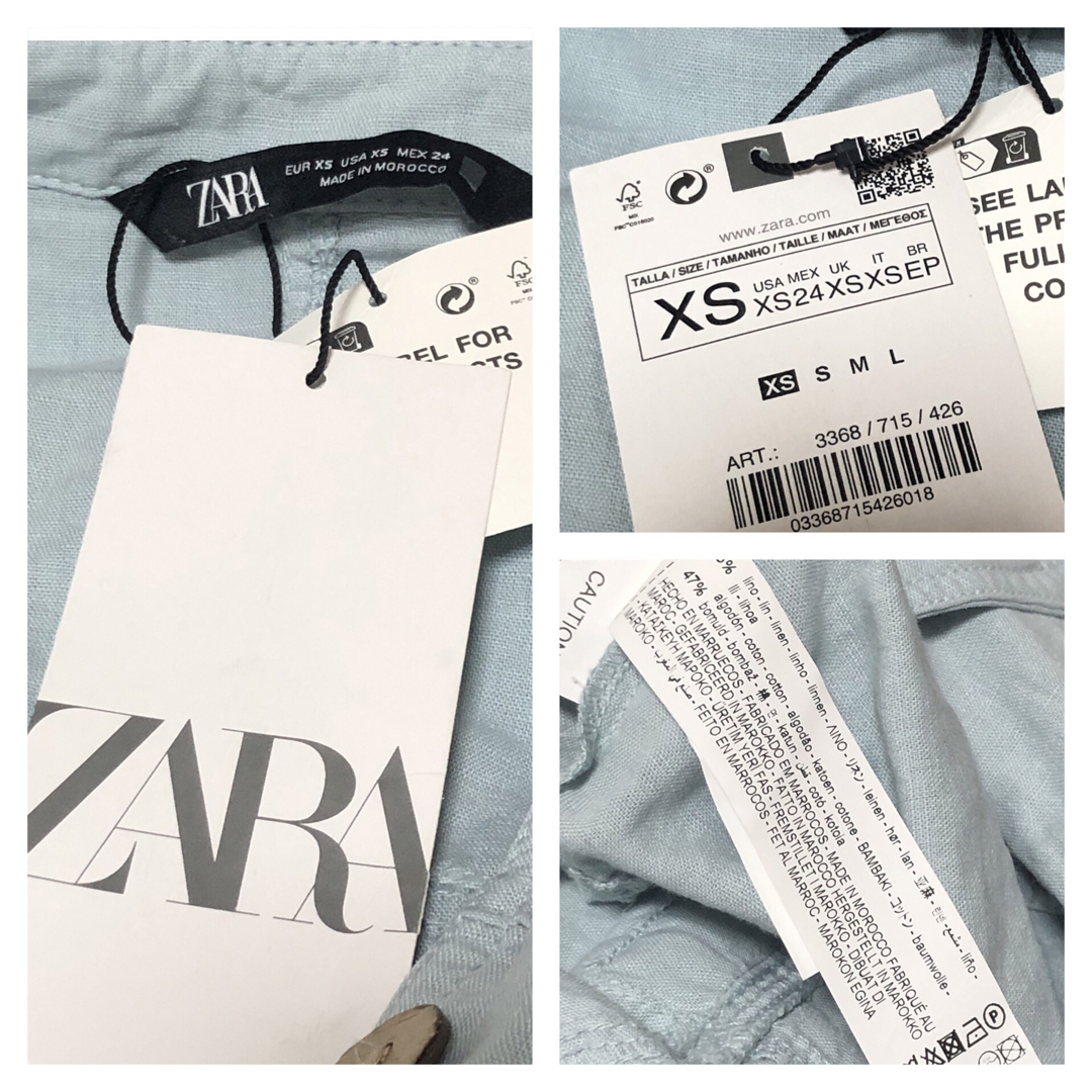 ZARA(ザラ)のZARA ザラ　リネンブレンドカーゴジャンプスーツ レディースのパンツ(オールインワン)の商品写真