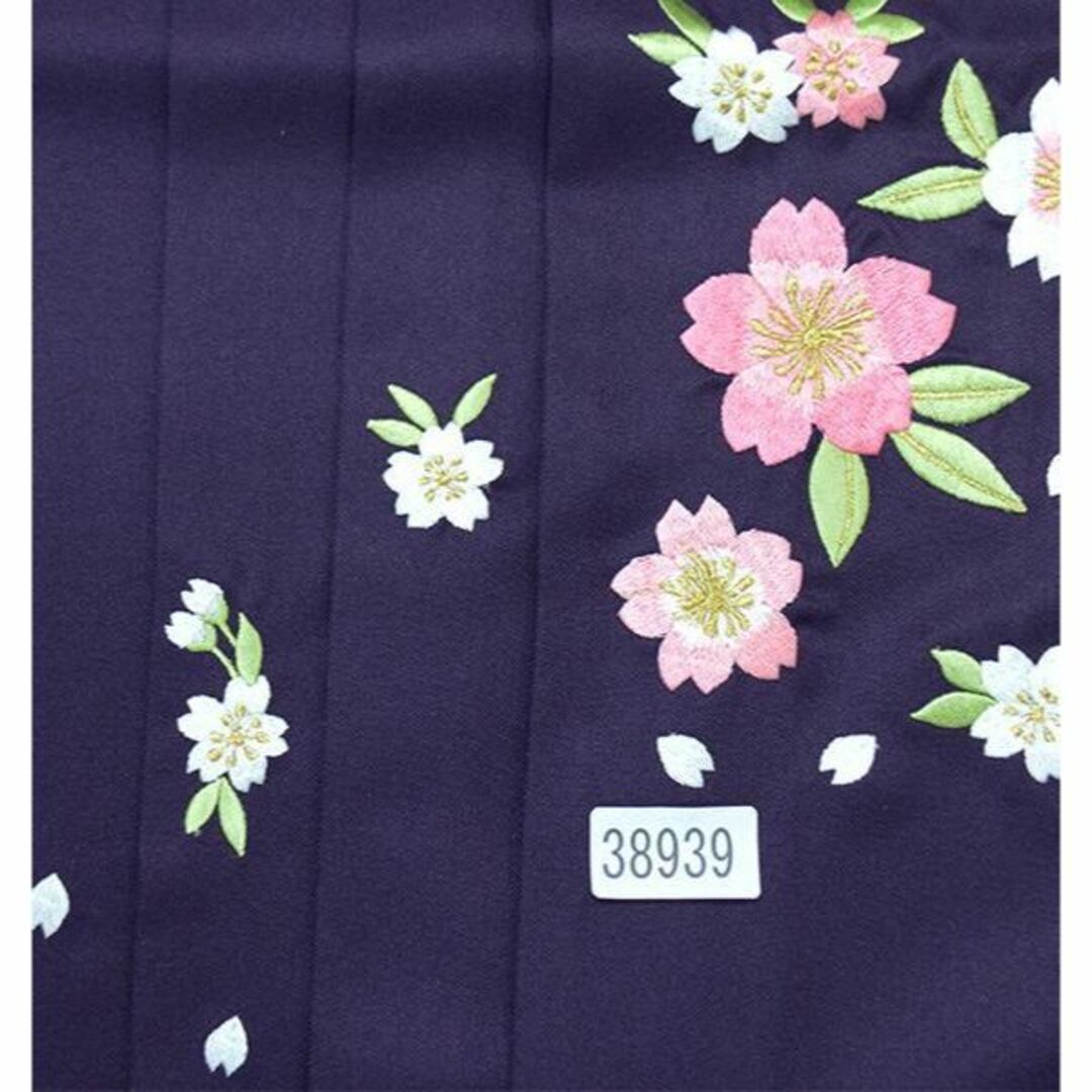 刺繍袴 単品 袴下95cm 適合身長160cm～170cm 紫地 NO38939 レディースの水着/浴衣(着物)の商品写真