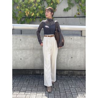 フレイアイディー(FRAY I.D)のFRAY I.D ストレッチレースハイネックトップス GRY(カットソー(長袖/七分))