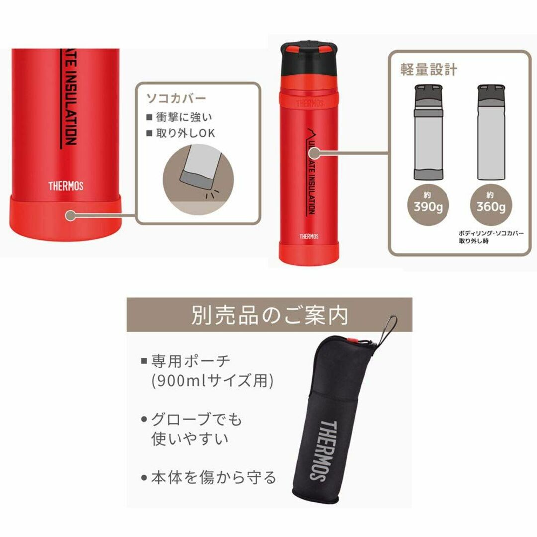 【色: マットレッド（MTRD）】THERMOSサーモス 山専用ステンレスボトル インテリア/住まい/日用品のキッチン/食器(弁当用品)の商品写真