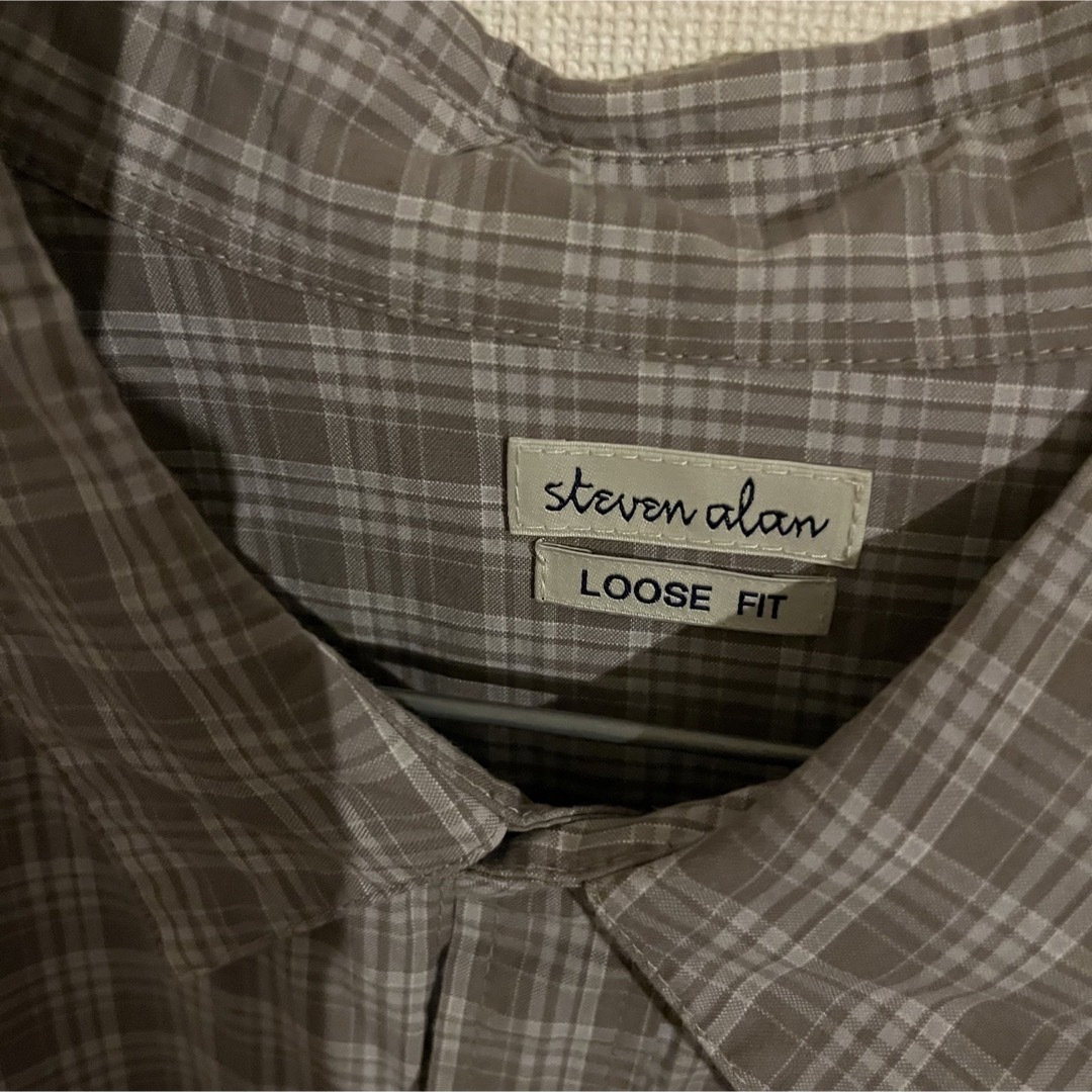 steven alan(スティーブンアラン)のSteven alan グレー ベージュ オーバーサイズ チェック シャツ メンズのトップス(シャツ)の商品写真