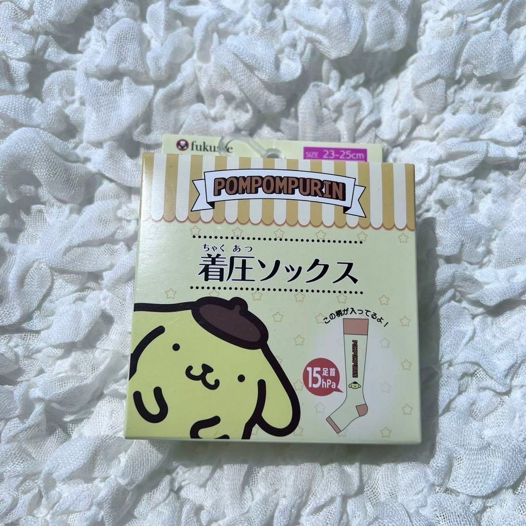 サンリオ(サンリオ)の新品 サンリオ Sanrio 着圧ソックス ポムポムプリンPOMPOMPURIN レディースのレッグウェア(ソックス)の商品写真