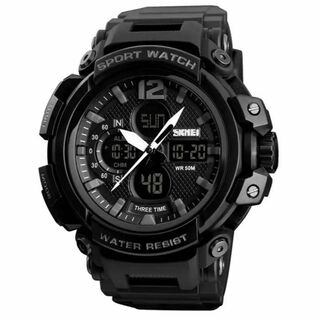 SKMEI 1343 スポーツウォッチ（ブラック）(腕時計(デジタル))
