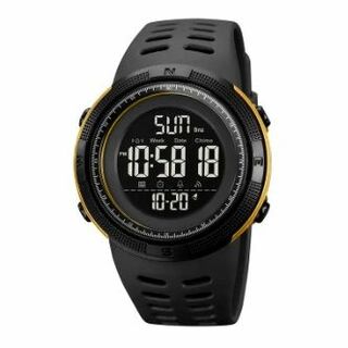SKMEI 2070 デジタルスポーツウォッチ（ブラック・ゴールド）(腕時計(デジタル))
