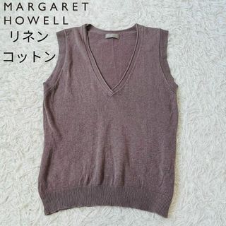 ☆美品☆マーガレットハウエル　ニットベスト　マルチカラー　グレー　ウール素材