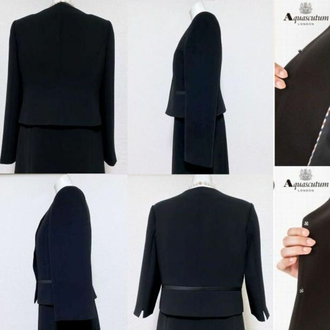 美品 桂由美 高級礼服 ジャケット ワンピース フォーマル 冠婚葬祭 前着脱LL