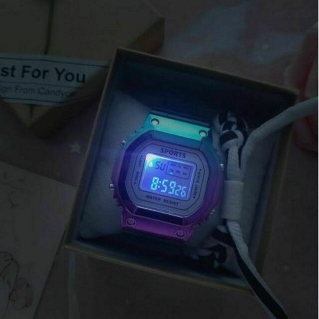 多機能 デジタル 腕時計 原宿系 韓国オルチャン グラデーション 青 メンズの時計(腕時計(デジタル))の商品写真