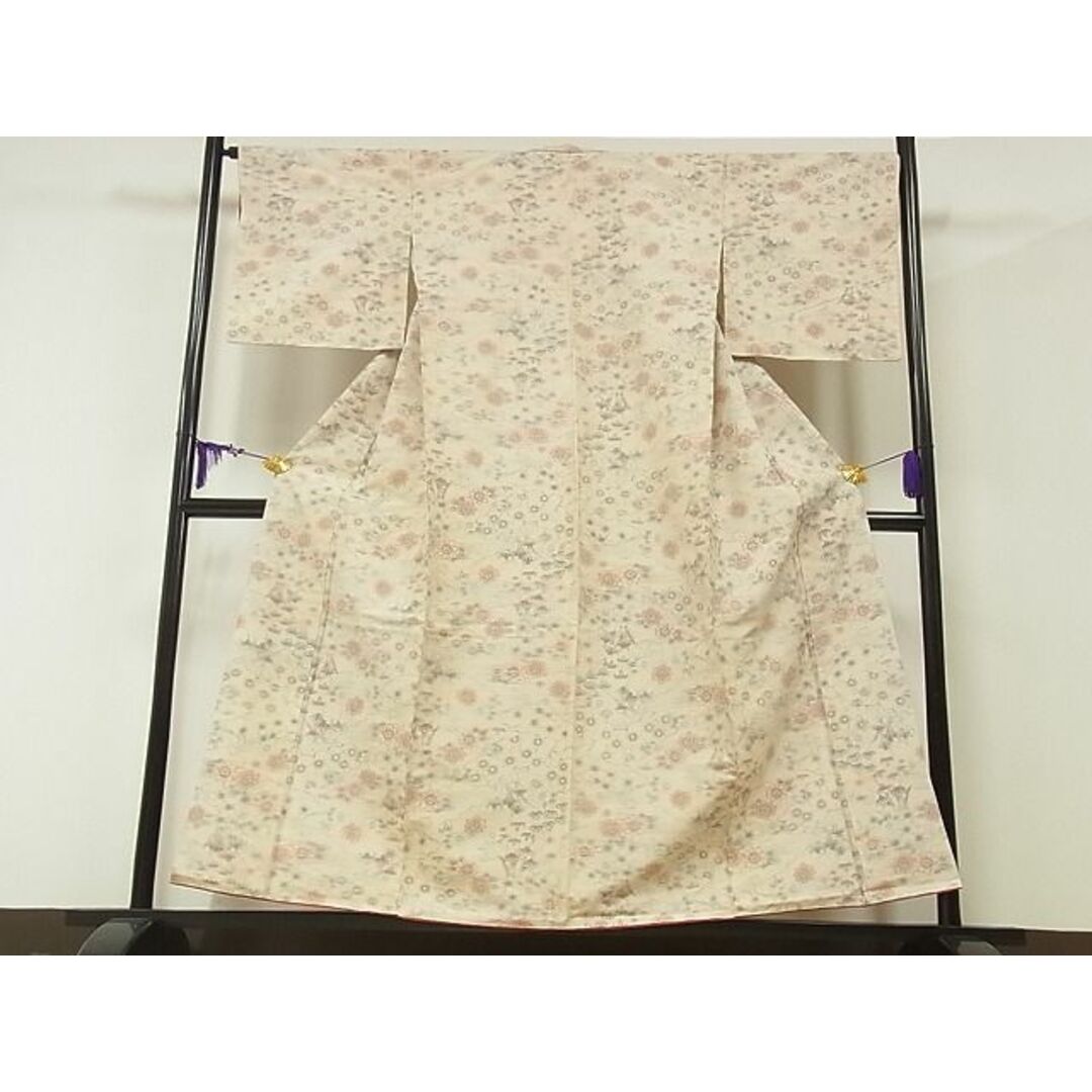 平和屋-こころ店■上質な紬 樹林文 着丈155cm 裄丈64.5cm 正絹 逸品 B-dk4961