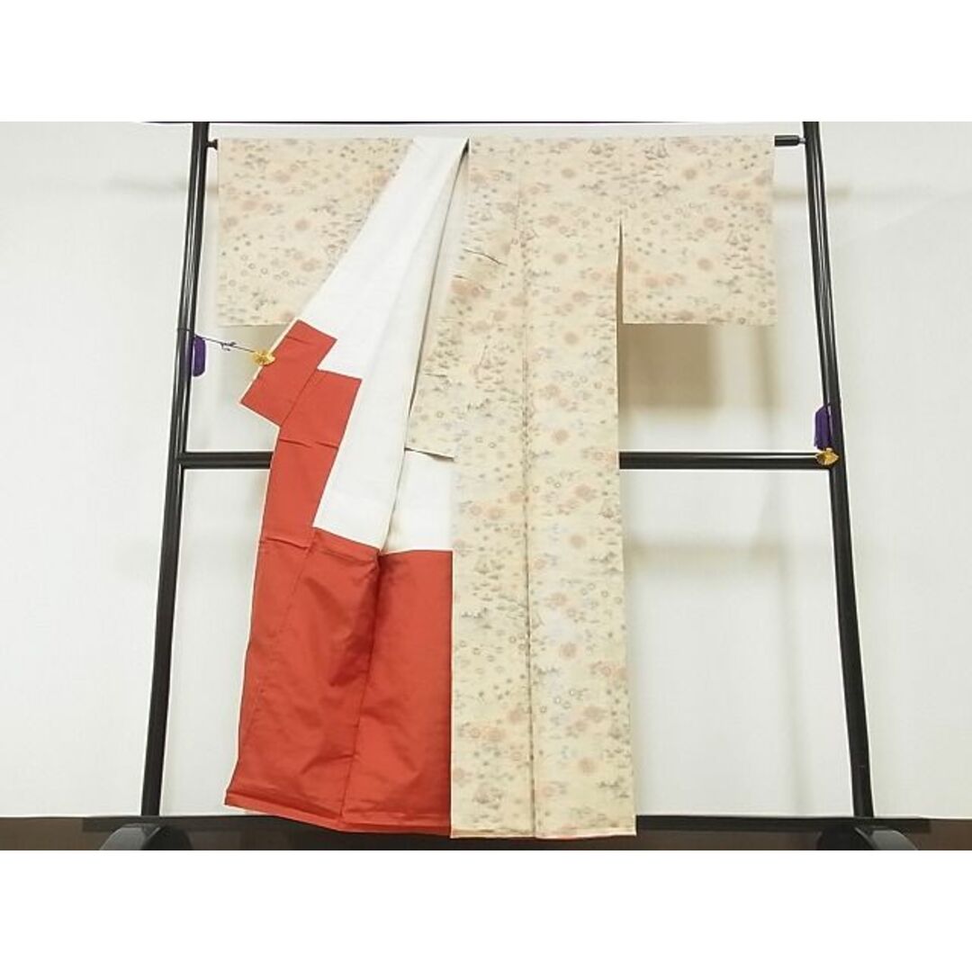 平和屋-こころ店■上質な紬 樹林文 着丈155cm 裄丈64.5cm 正絹 逸品 B-dk4961
