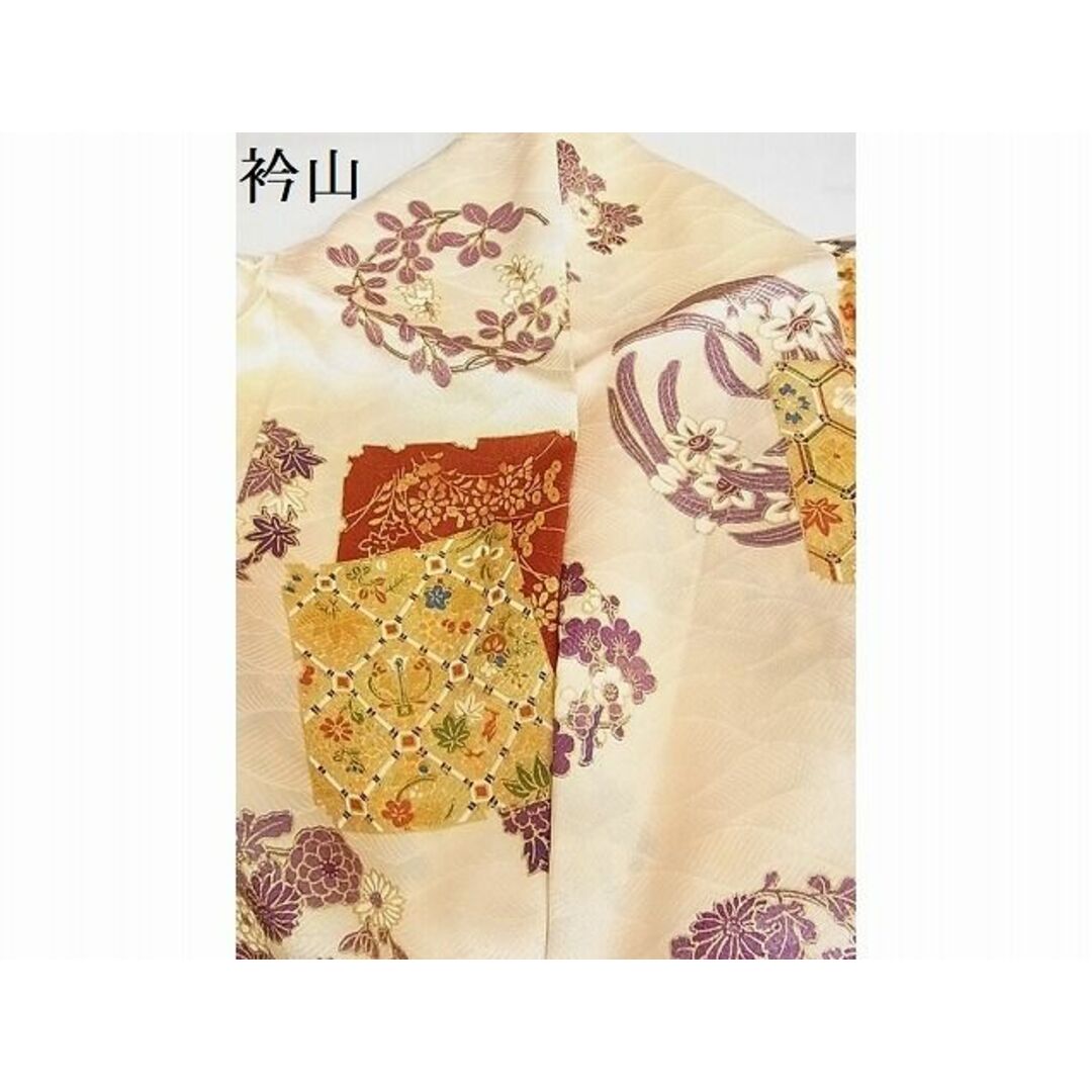 平和屋-こころ店□上質な小紋 色紙重ね草花文 金彩 着丈158.5cm 裄丈 ...