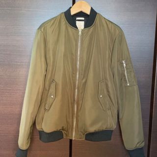 ザラ ZARA ジャケット ブルゾン ma-1 ドローコード M カーキ