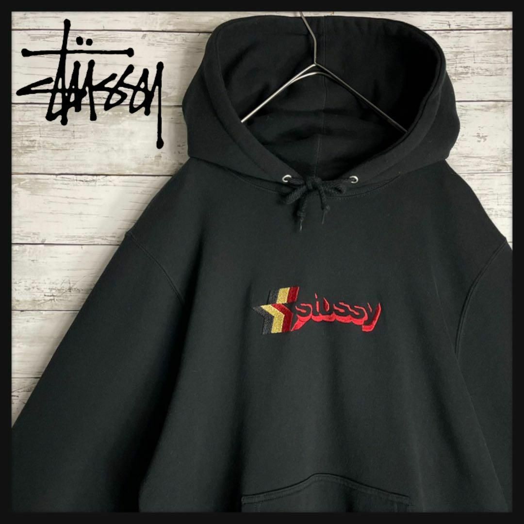 【超希少カラー】 STUSSY パーカー 刺繍 センターロゴ 即完売 入手困難