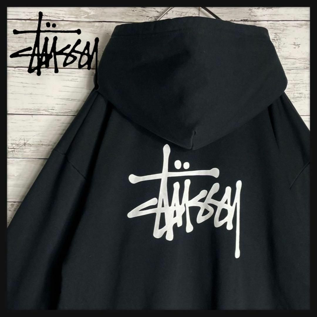 STUSSY   希少XLサイズステューシー パーカー 両面プリントロゴ 即